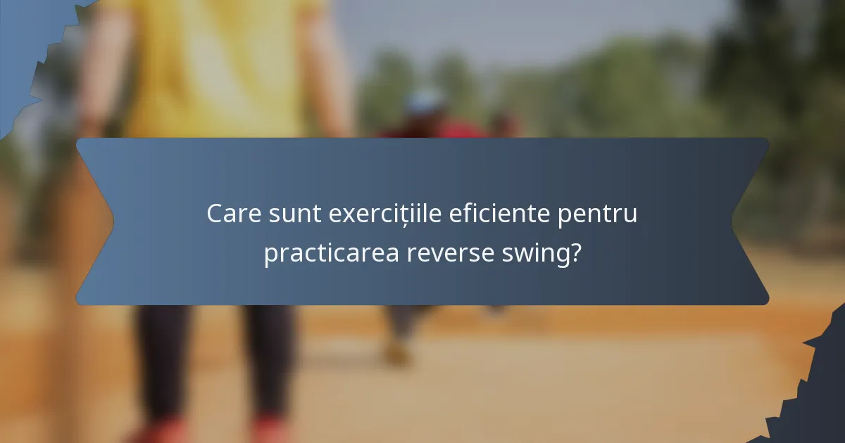 Care sunt exercițiile eficiente pentru practicarea reverse swing?