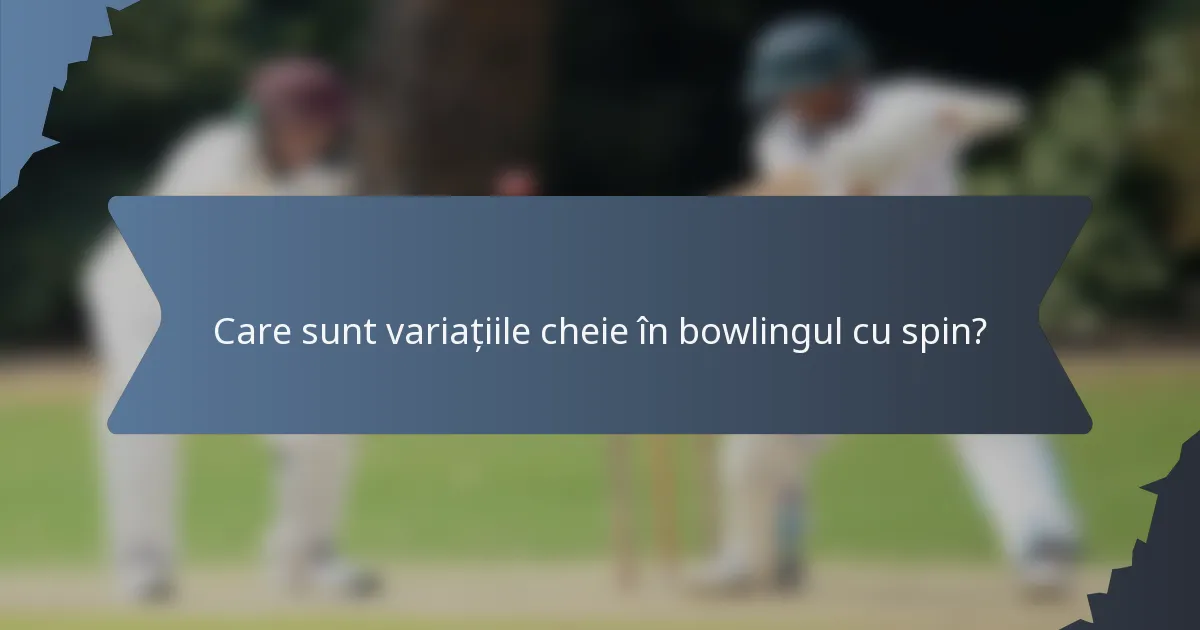 Care sunt variațiile cheie în bowlingul cu spin?