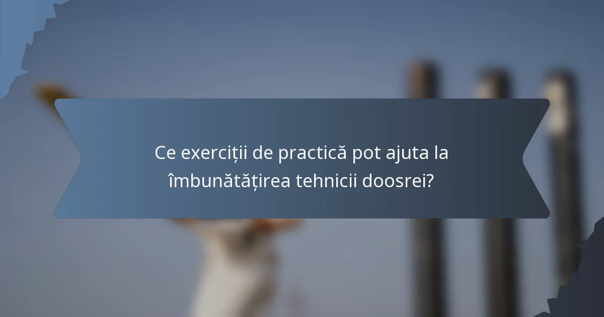 Ce exerciții de practică pot ajuta la îmbunătățirea tehnicii doosrei?