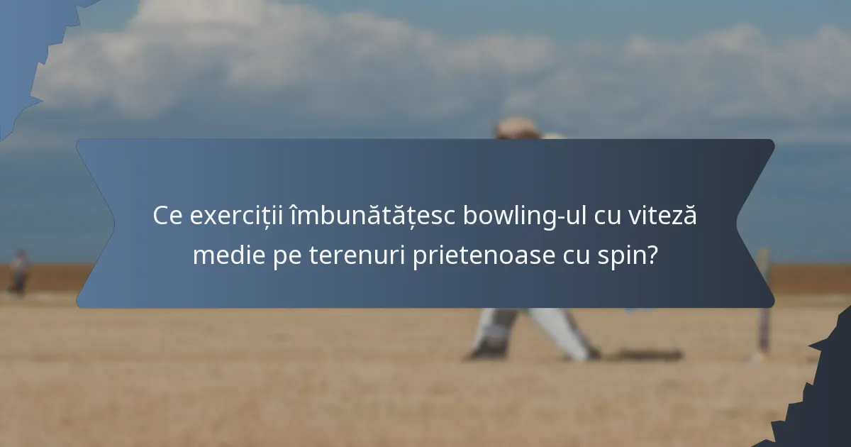 Ce exerciții îmbunătățesc bowling-ul cu viteză medie pe terenuri prietenoase cu spin?