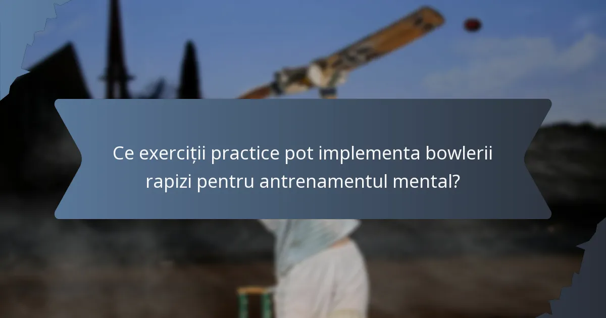 Ce exerciții practice pot implementa bowlerii rapizi pentru antrenamentul mental?
