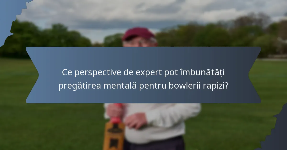 Ce perspective de expert pot îmbunătăți pregătirea mentală pentru bowlerii rapizi?