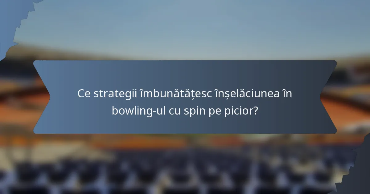 Ce strategii îmbunătățesc înșelăciunea în bowling-ul cu spin pe picior?