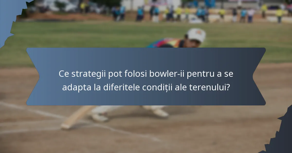 Ce strategii pot folosi bowler-ii pentru a se adapta la diferitele condiții ale terenului?