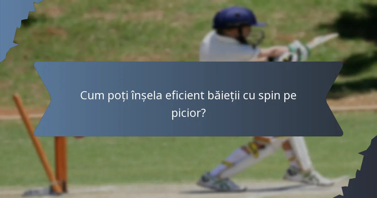 Cum poți înșela eficient băieții cu spin pe picior?