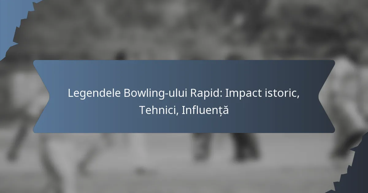 Legendele Bowling-ului Rapid: Impact istoric, Tehnici, Influență