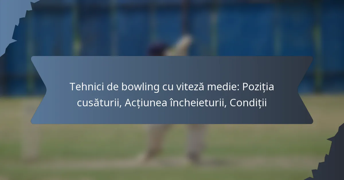 Tehnici de bowling cu viteză medie: Poziția cusăturii, Acțiunea încheieturii, Condiții