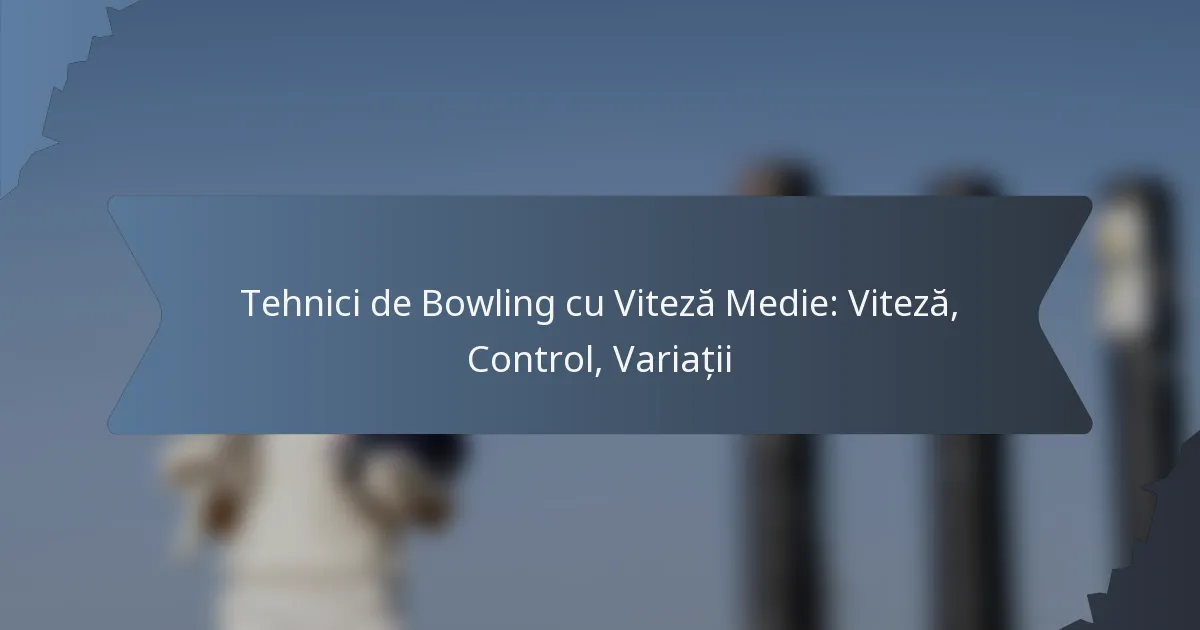 Tehnici de Bowling cu Viteză Medie: Viteză, Control, Variații