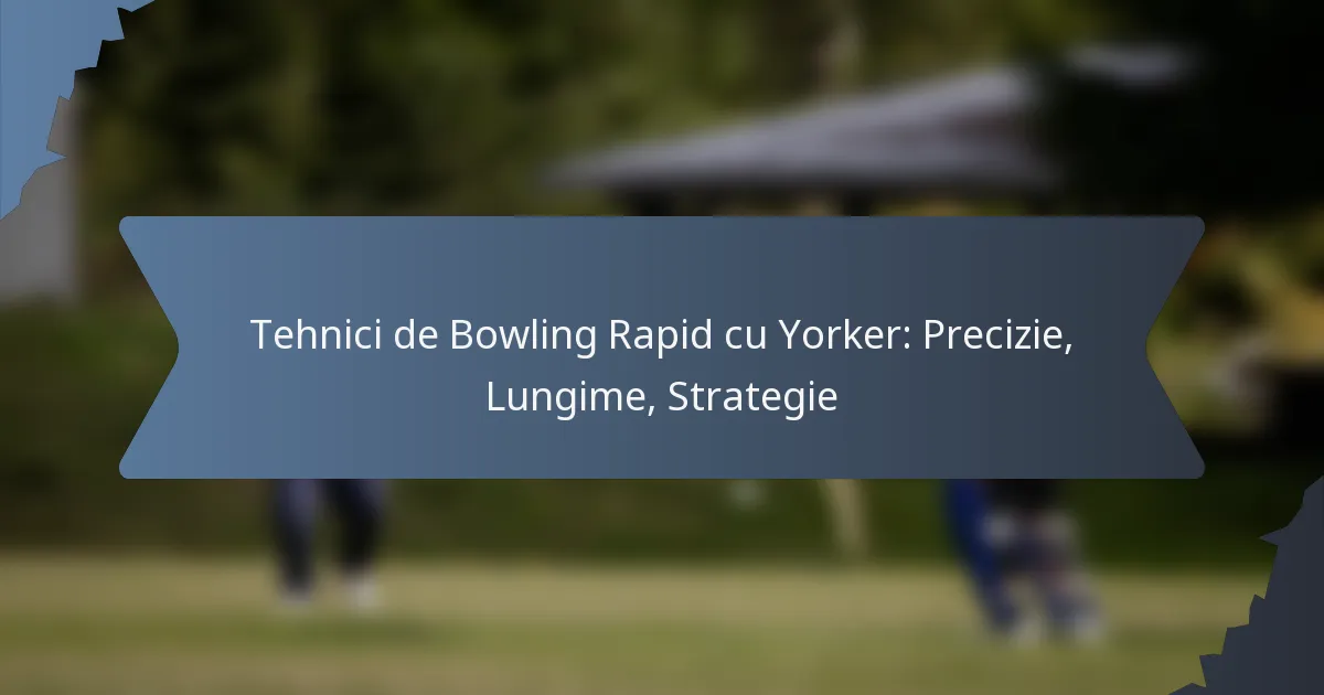 Tehnici de Bowling Rapid cu Yorker: Precizie, Lungime, Strategie