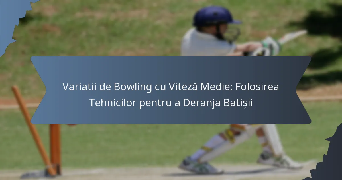 Variatii de Bowling cu Viteză Medie: Folosirea Tehnicilor pentru a Deranja Batișii